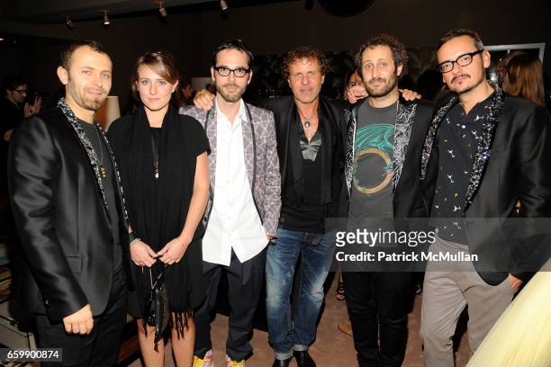 Stefano Rosso, Alessia Rosso, Rolf Snoeren, Renzo Rosso, Andrea Rosso and Viktor Horsting attend VIKTOR & ROLF Private Dinner at THE WEBSTER at The...
