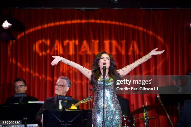 Jazz Artist/Singer Deborah Silver performs at Catalina Jazz Club Bar & Grill on March 28, 2017 in Hollywood, California.