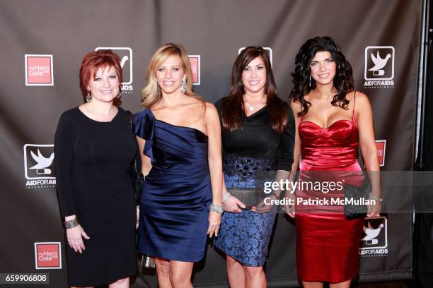 Caroline Manzo, Dina Manzo, Jacqueline Laurita and Teresa Giudice attend 2009 Aid For AIDS International Awards at Puck Building on December 1, 2009...