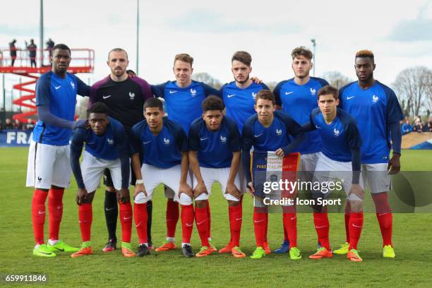 Up from left to right : Marcus Thuram , Paul Bernardoni , Irvin Cardona , Jeremy Gelin , Yoan Severin , Joris Gnagnon , Down from left to right :...