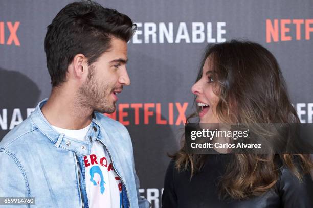 Spanish actor Maxi Iglesias and Mexican actress Kate del Castillo attend 'Ingobernable' photocall at the Ritz Hotel on March 29, 2017 in Madrid,...