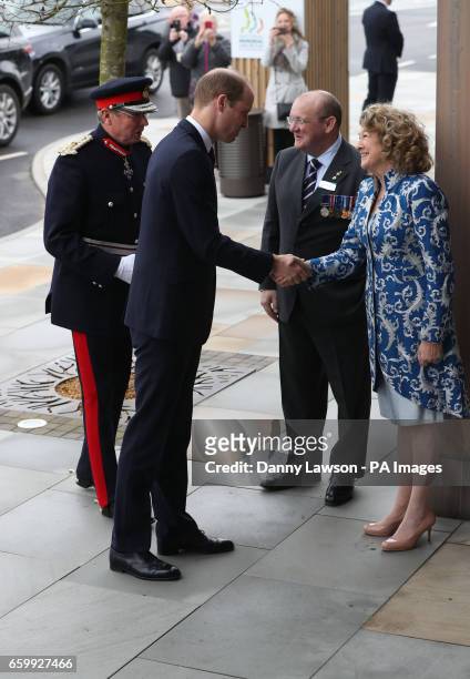 The Duke of Cambridge arrives to open a new remembrance centre at the National Memorial Arboretum in Alrewas, Staffordshire.