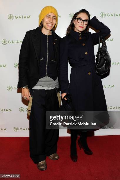 Voula Duval and Carice Van Houten attend TRUDIE STYLER'S Mind Body Fitness DVD Series at Urban Zen on December 10, 2009 in New York.