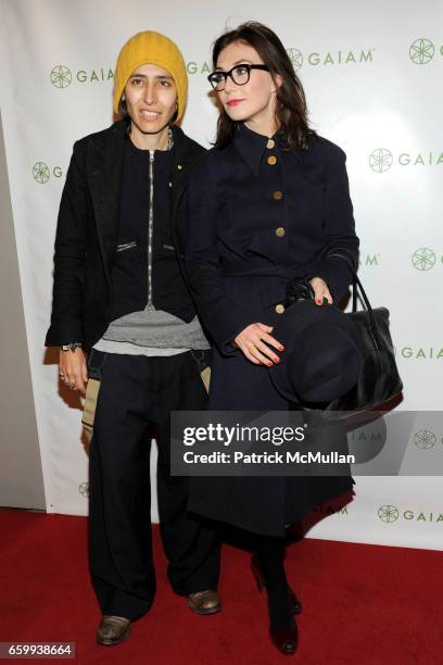 Voula Duval and Carice Van Houten attend TRUDIE STYLER'S Mind Body Fitness DVD Series at Urban Zen on December 10, 2009 in New York.