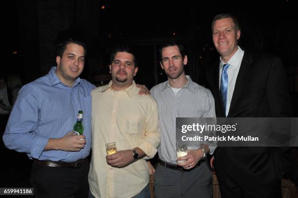 Joe Armeno, Johann Egiziano, Todd Glick and John Harman attend SCREENVISION Celebrates the Holidays at The Bowery Hotel on December 10, 2009 in New...