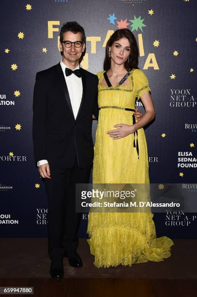 Federico Marchetti and Elisa Sednaoui attend Elisa Sednaoui Foundation and Yoox Net a Porter Event on March 28, 2017 in Milan, Italy.
