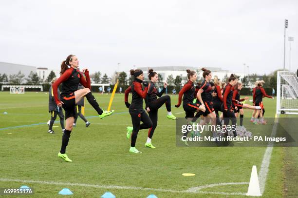 Manchester City's Jill Scott during the training session at the City Football Academy, Manchester.