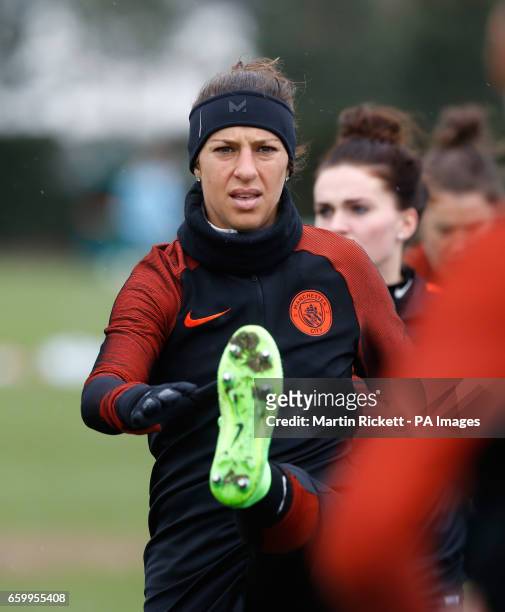 Manchester City's Carli Lloyd during the training session at the City Football Academy, Manchester.