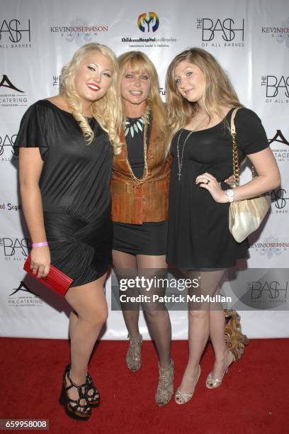 Hayley Hasselhoff, Pamela Hasselhoff and Taylor-Ann Hasselhoff attend The Bash Of All Bashes at Crustacean on May 17, 2009 in Beverly Hills,...