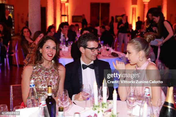 Ilaria Tronchetti, Federico Marchetti and Xenia Tchoumitcheva attend Elisa Sednaoui Foundation and Yoox Net a Porter Event on March 28, 2017 in...