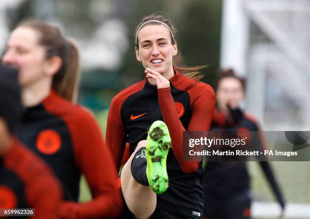 Manchester City's Jill Scott during the training session at the City Football Academy, Manchester.