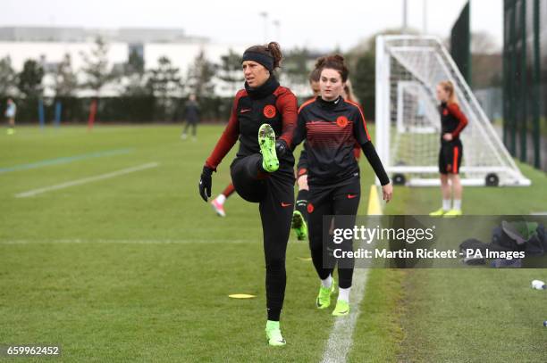 Manchester City's Carli Lloyd during the training session at the City Football Academy, Manchester.