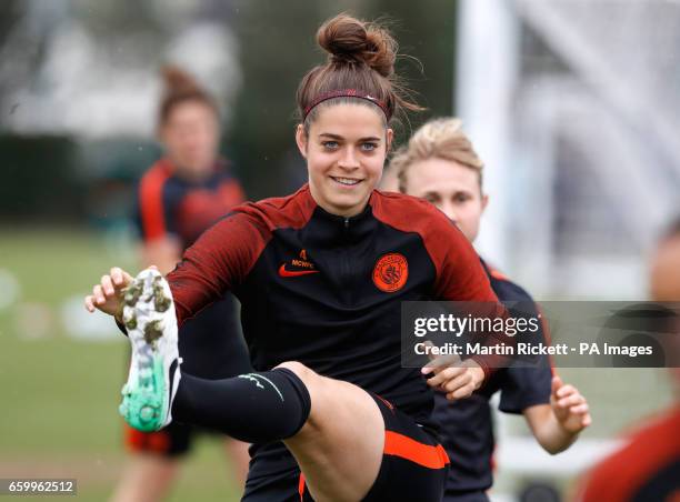 Manchester City's Tessel Middag during the training session at the City Football Academy, Manchester.