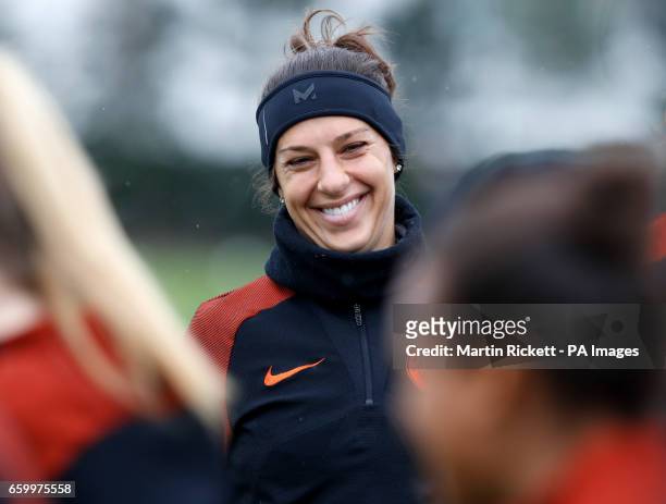Manchester City's Carli Lloyd during the training session at the City Football Academy, Manchester.