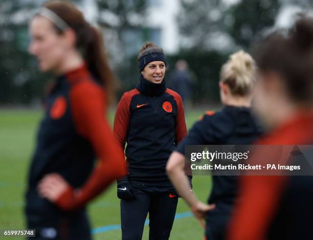 Manchester City's Carli Lloyd during the training session at the City Football Academy, Manchester.