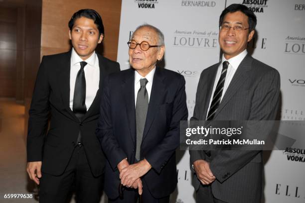 Robbie Antonio, I.M. Pei and Li Chung Pei attend AMERICAN FRIENDS OF THE LOUVRE's Young Patrons Circle: Soiree au Louvre 2009 at The Centurion on May...