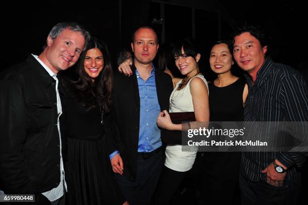 Brad Jaco, Renee Jaco, Lee Pullman, Jen McClain, Teal Ahn and Bobby Ahn attend Habitual JEANS Launch Party at Private Location N.Y.C. On May 20, 2009.