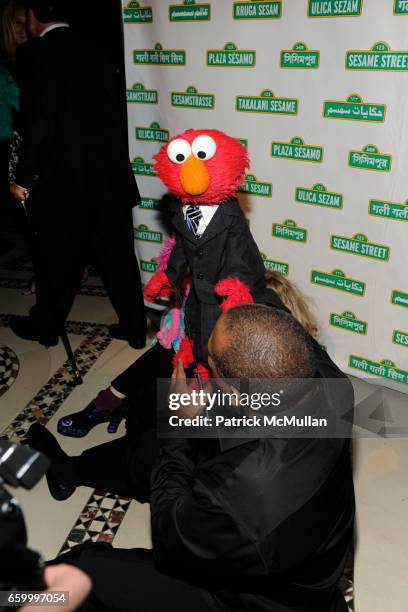 Elmo and Kevin Clash attend SESAME WORKSHOP'S 7th Annual Benefit Gala at Cipriani 42nd Street on May 27, 2009 in New York.