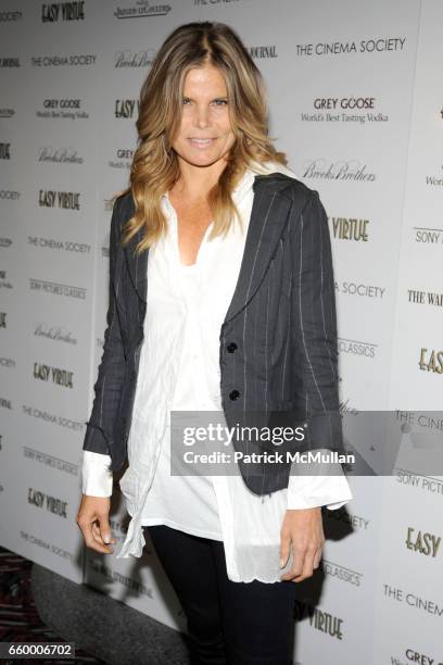 Mariel Hemingway attends THE CINEMA SOCIETY & THE WALL STREET JOURNAL with BROOKS BROTHERS & JAEGER-LECOULTRE host a screening of "EASY VIRTUE" at...