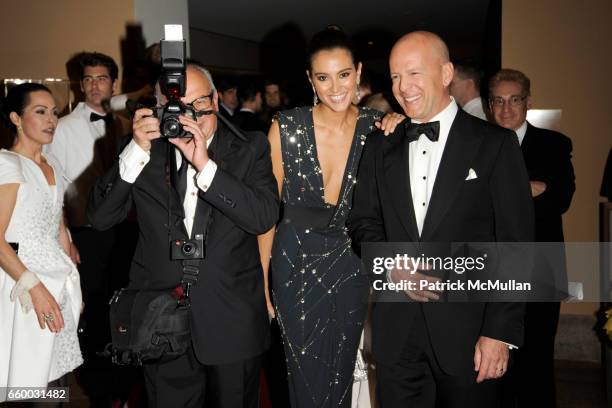 Arthur Elgort, Emma Heming and Bruce Willis attend THE COSTUME INSTITUTE GALA: "The Model As Muse" with Honorary Chair MARC JACOBS - INSIDE at The...