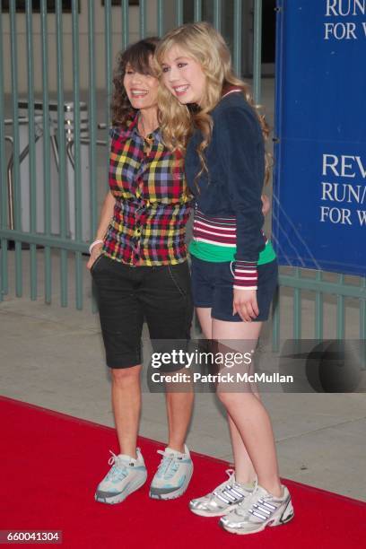 Debra McCurdy and Jennette McCurdy attend EIF/REVLON RUN WALK FOR WOMEN LOS ANGELES 2009 at Los Angeles Memorial Coliseum on May 9, 2009 in Los...