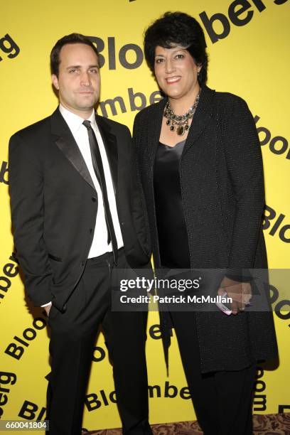 Felix Gilette and Tammy Haddad attend BLOOMBERG White House Correspondents' Pre-Dinner Cocktails at The Washington Hilton on May 9, 2009 in...