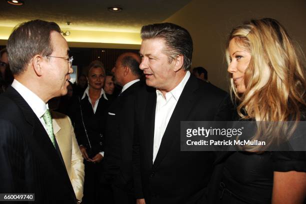 Ban Ki-moon, Alec Baldwin and Marci Klein attend WELCOME TO GULU EXHIBITION AND BENEFIT ART SALE ANTI-HUMAN TRAFFICKING INNITIATIVE at The United...