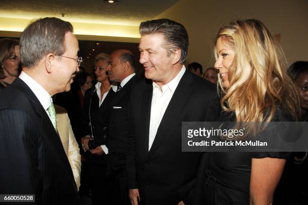 Ban Ki-moon, Alec Baldwin and Marci Klein attend WELCOME TO GULU EXHIBITION AND BENEFIT ART SALE ANTI-HUMAN TRAFFICKING INNITIATIVE at The United...