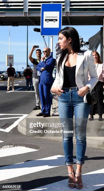 Georgina Rodriguez during the ceremony at Madeira Airport to rename it Cristiano Ronaldo Airport on March 29, 2017 in Santa Cruz, Madeira, Portugal.