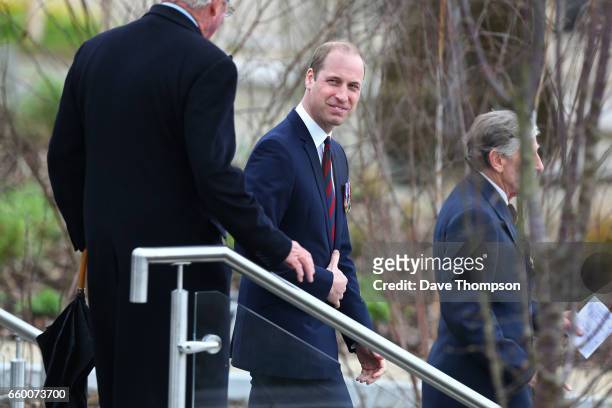 TPrince William, Duke of Cambridge is seen during the official opening of a new Remembrance Centre at The National Memorial Arboretum on March 29,...
