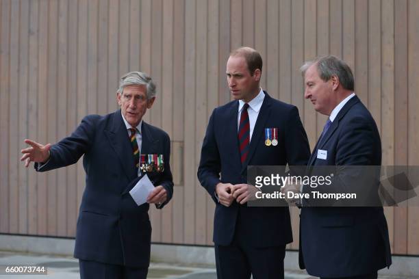 Prince William, Duke of Cambridge during the official opening of a new Remembrance Centre at The National Memorial Arboretum on March 29, 2017 in...