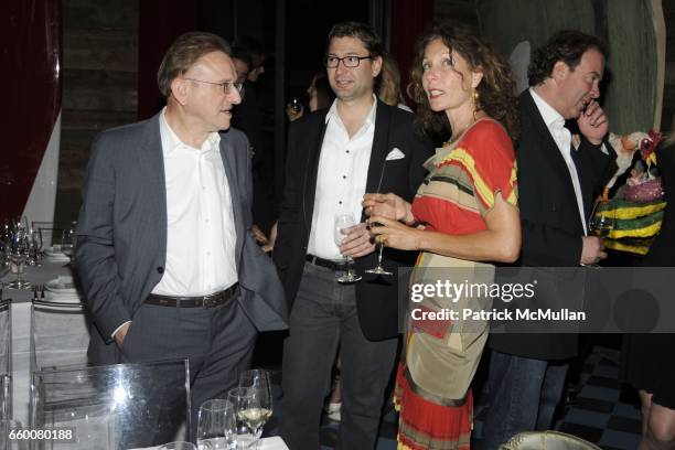 Richard Geoffroy, Laurent Boidevezi and Jacqueline Schnabel attend Dom Perignon and Vito Schnabel dinner in celebration of Terence Koh's book...