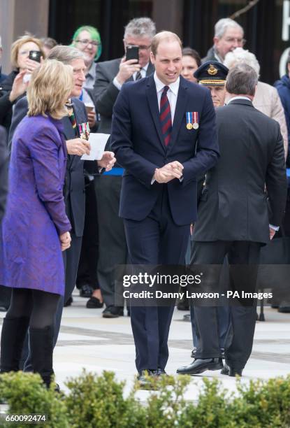 The Duke of Cambridge during a visit to open a new remembrance centre at the National Memorial Arboretum in Alrewas, Staffordshire.