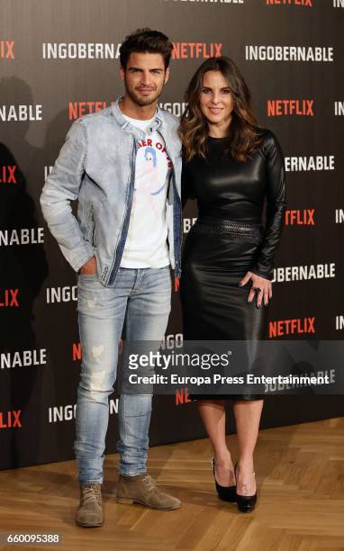 Maxi Iglesias and Kate del Castillo attend the photocall of Netflix's 'Ingobernable' at Ritz hotel on March 29, 2017 in Madrid, Spain.