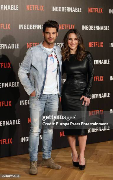 Maxi Iglesias and Kate del Castillo attend the photocall of Netflix's 'Ingobernable' at Ritz hotel on March 29, 2017 in Madrid, Spain.