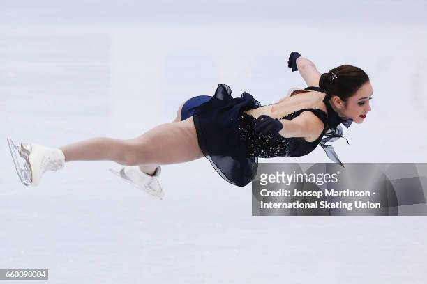 Kaetlyn Osmond of Canada competes in the Ladies Short Program during day one of the World Figure Skating Championships at Hartwall Arena on March 29,...