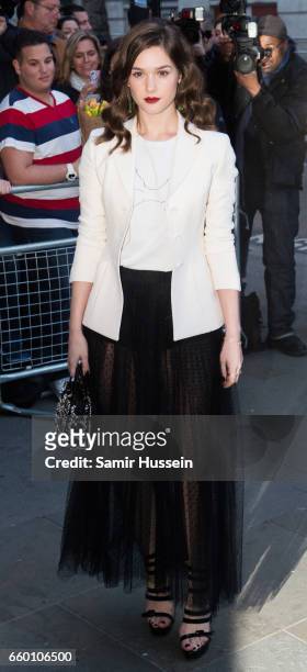 Sai Bennett arrives at tehe at National Portrait Gallery on March 28, 2017 in London, England.