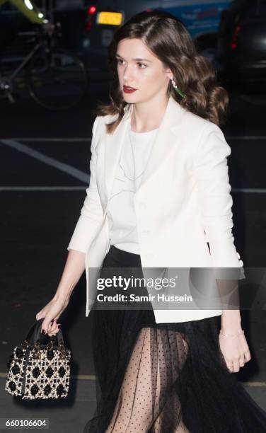 Sai Bennett arrives at tehe at National Portrait Gallery on March 28, 2017 in London, England.