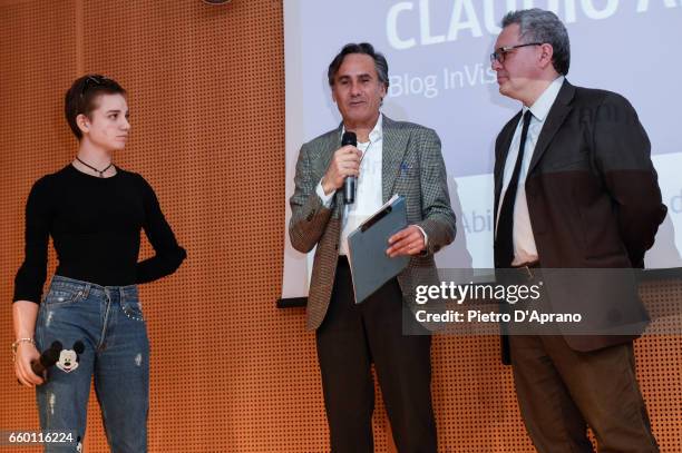 Claudio Arrigoni and Bebe Vio attends the InVisibili on sala Buzzati at Corriere della Sera on March 29, 2017 in Milan, Italy.