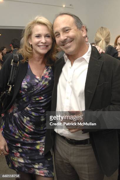 Pamela West and Michael Kohn attend SHE: Images of women by Wallace Berman and Richard Prince Opening at Michael Kohn Gallery on January 15, 2009 in...