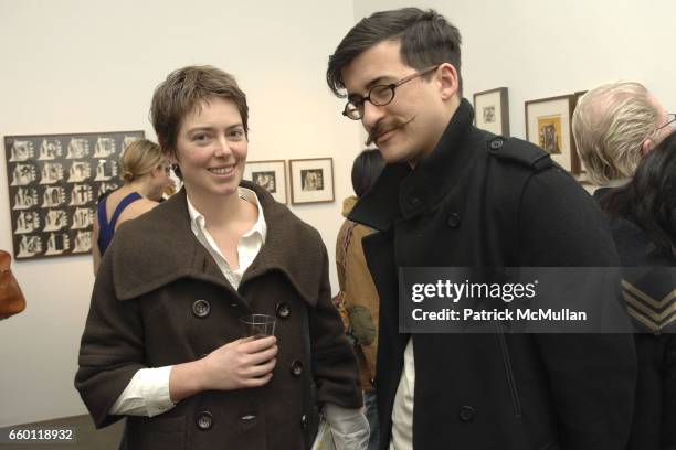 Holly Myers and Andrew Berardini attend SHE: Images of women by Wallace Berman and Richard Prince Opening at Michael Kohn Gallery on January 15, 2009...