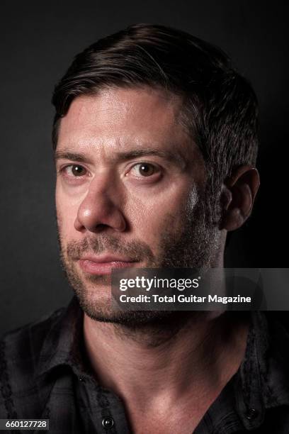 Portrait of American musician Wes Borland, guitarist with indie rock group Queen Kwong, photographed at Ace Hotel in London, on June 2, 2016.