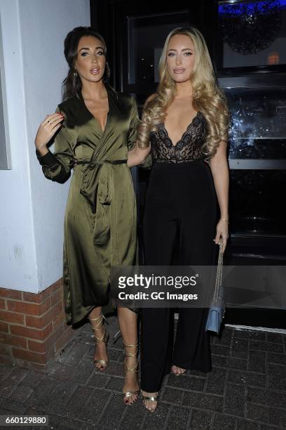 Megan McKenna and Amber Turner seen at Faces Nightclub in Chelmsford, Essex on March 28, 2017 in London, England.
