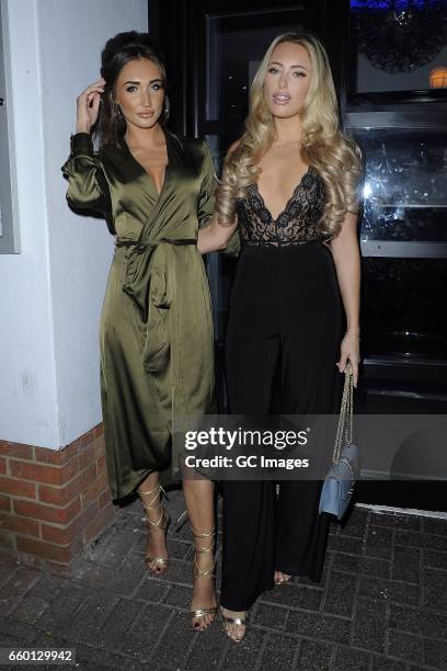 Megan McKenna and Amber Turner seen at Faces Nightclub in Chelmsford, Essex on March 28, 2017 in London, England.