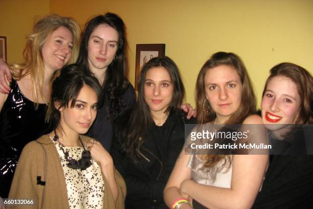Joana d'Avillez, Isabel Halley, Audrey Gelman, Sara Rossein, Lena Dunham and Sarah Hymanson attend Delusional Downtown Divas, Art Exhibit at APF Lab...