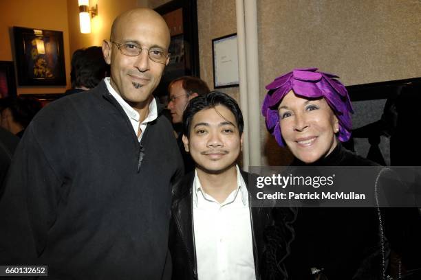 David Belafonte, John Dabu and Julia Belafonte attend CHAIR AND THE MAIDEN & SHARI BELAFONTE Presents MYTHOSTORIES at CHAIR AND THE MAIDEN on...