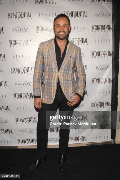 Nick Verreos attends Los Angeles Confidential Magazine Evening with Mickey Rourke at Gordon Ramsay At The London on January 12, 2009 in West...