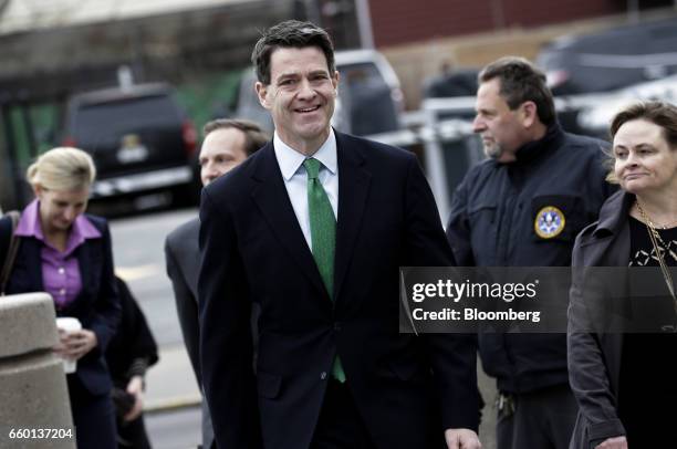 Bill Baroni, former deputy executive director of the Port Authority of New York & New Jersey, arrives at federal court in Newark, New Jersey, U.S.,...