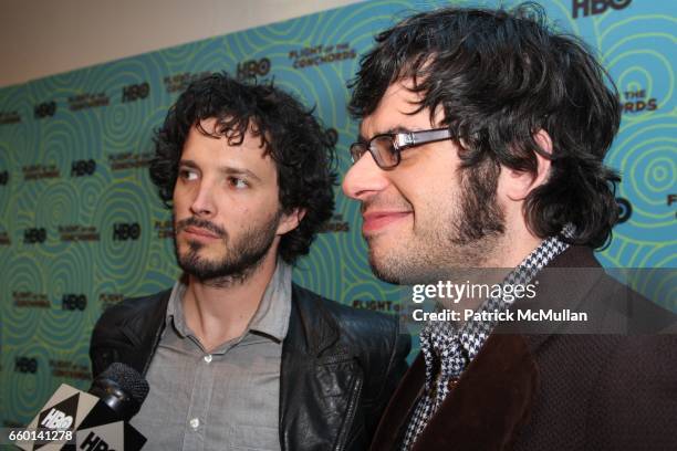 Bret McKenzie and Jermaine Clement attend HBO Hosts a the 2nd Season Viewing Party of: FLIGHT OF THE CONCHORDS at Angel and Orensanz Foundation on...