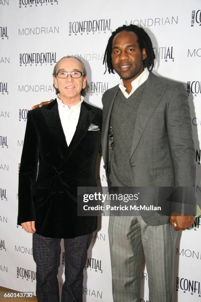 Sanford Rubenstein and Unik attend Los Angeles Confidential Magazine pre Golden Globes Party with Ralph Fiennes at Skybar on January 10, 2009 in Los...